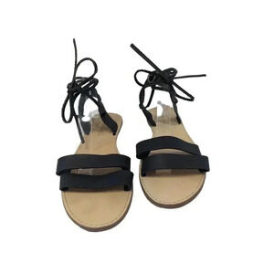 Madewell Womens The‎ Boardwalk Black Sandals Size G4998 Strappy Size 7.5 Leather